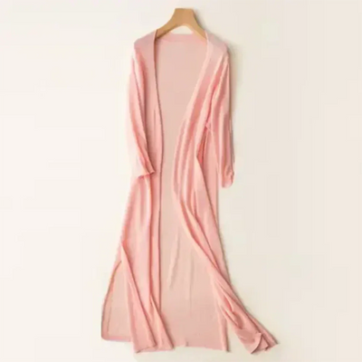 Damen Lange Offene Strickjacke mit Langarm