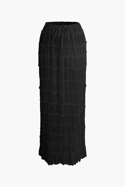 Elise | Romantisches Zweiteiler-Set mit Plissee-Top & Maxirock