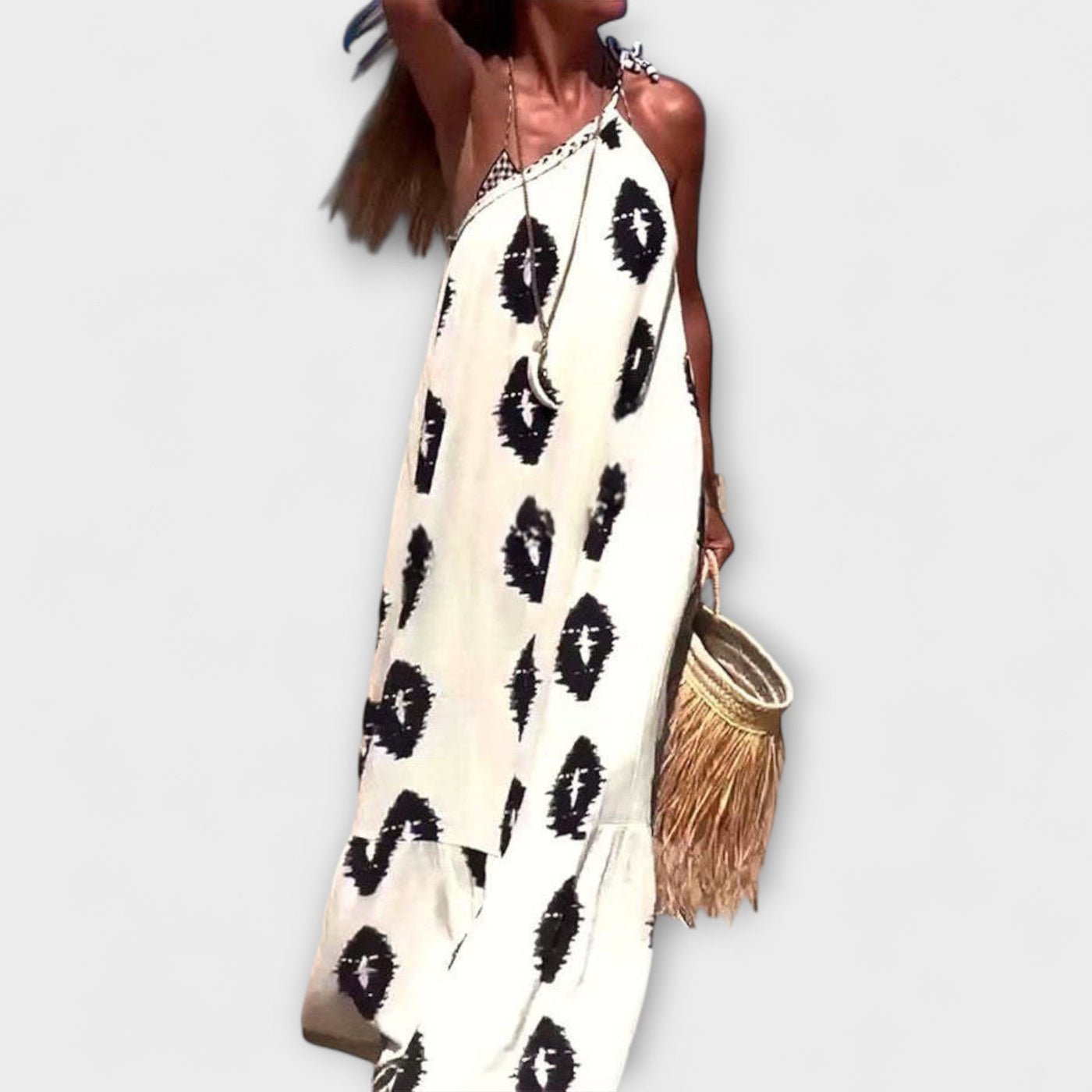 Isla - Ein-Schulter Maxi Kleid mit Sonnenstrahlen-Vibes