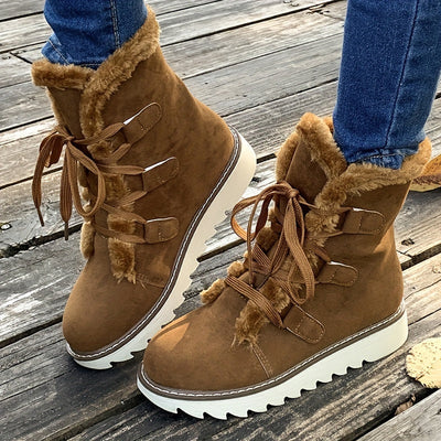 Winterschuhe Damen | Mit Schnürung Und Plateausohle Stiefel