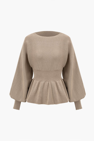 Amelie | Elegantes Strick-Set mit Peplum-Top & Bleistiftrock