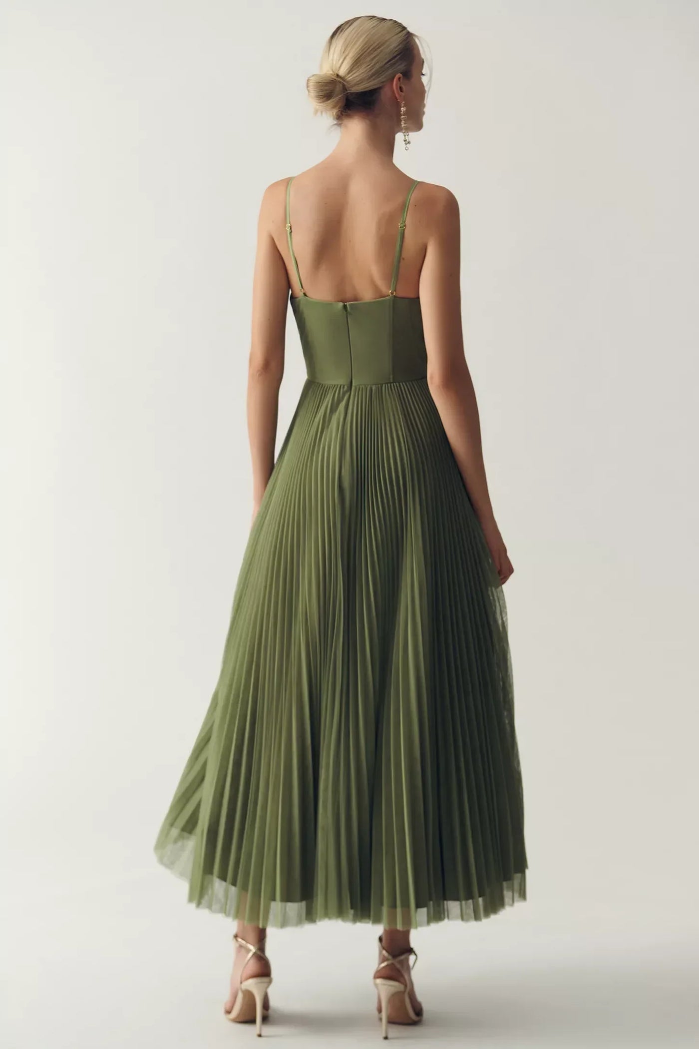 Olivia Kleid mit offenem Rücken | Grün
