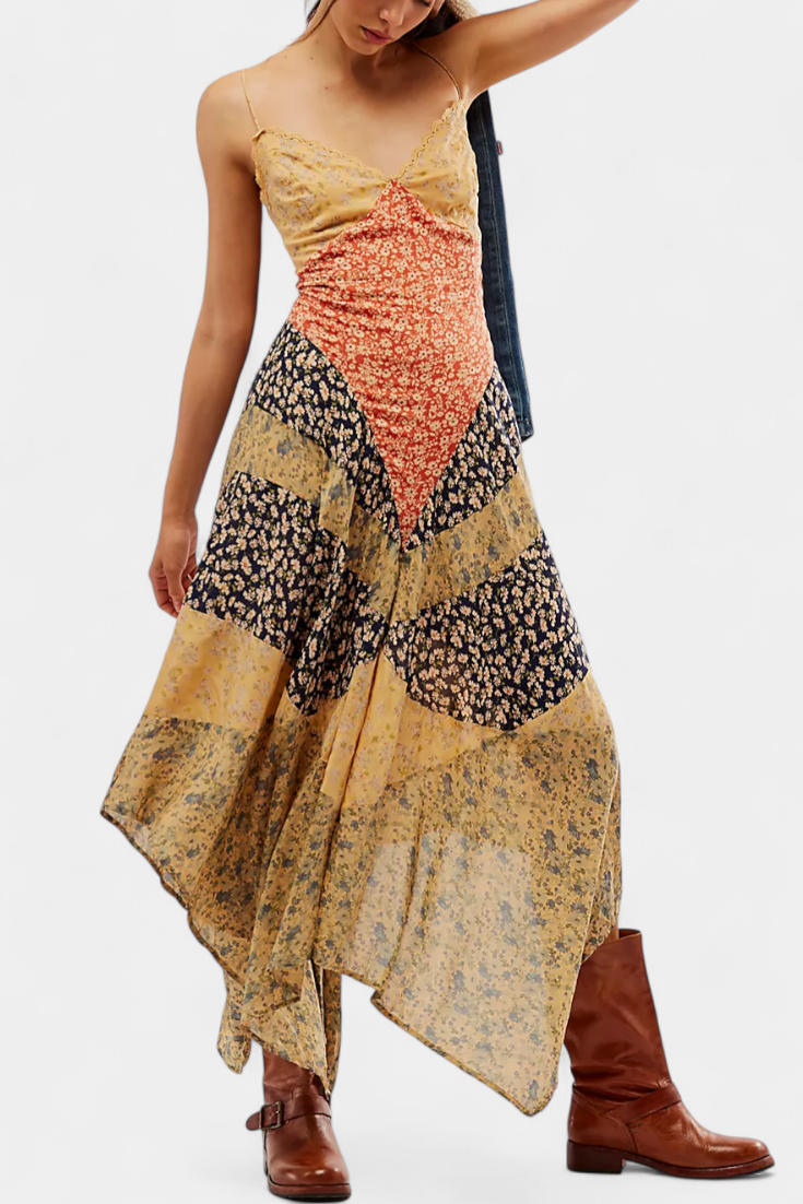 Francine Blumen-Maxi-Kleid