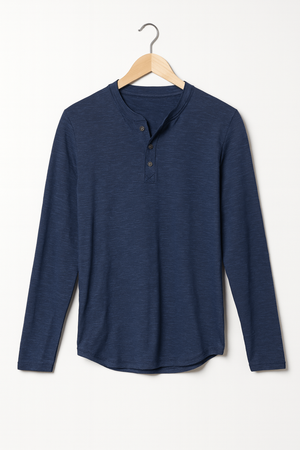 Klassisches Langarm Henley Shirt