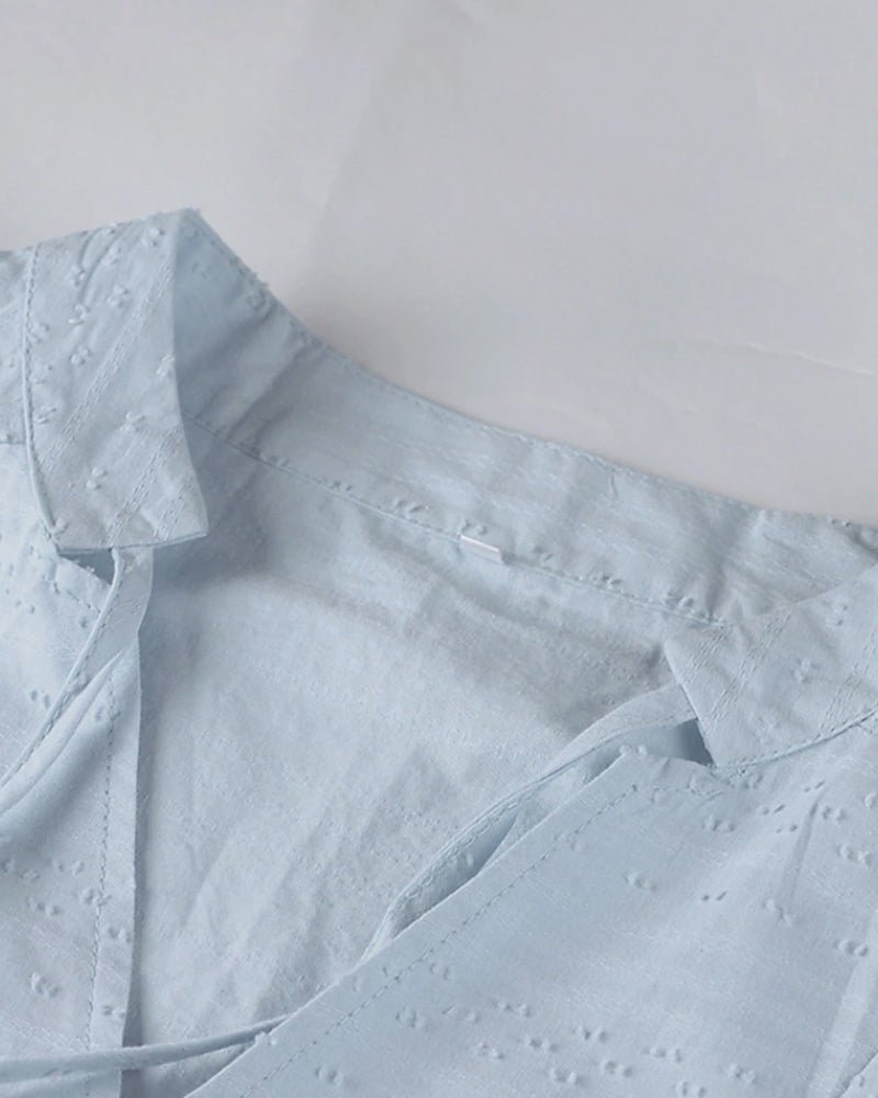 V-Ausschnitt Lockeres Hemdblusenkleid