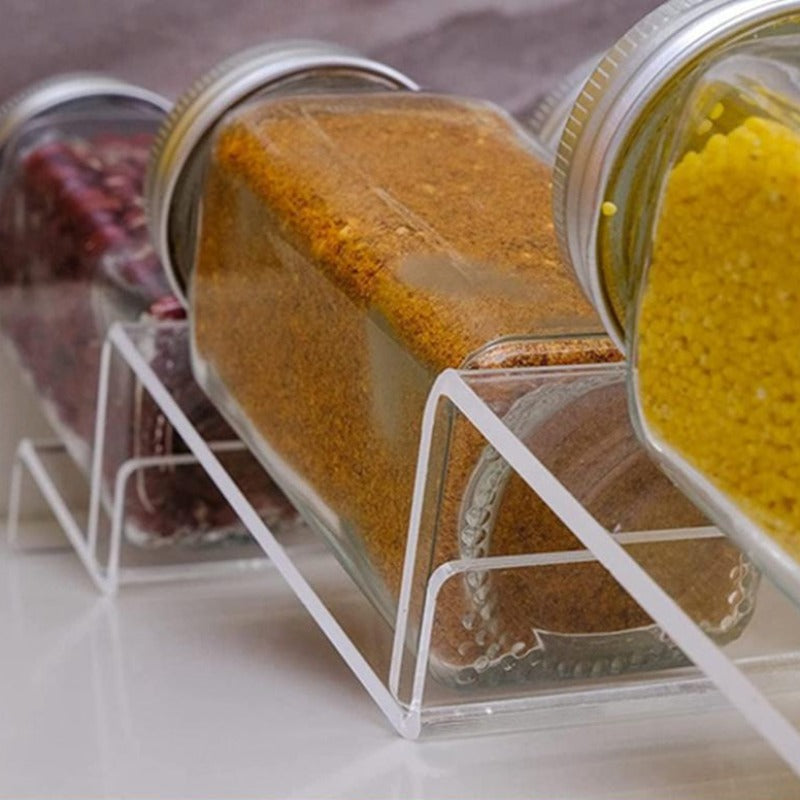 Gewürz Organizer Acryl | Transparent | Verstellbar 1–4 Stufen | Platzsparend für Küchenschublade
