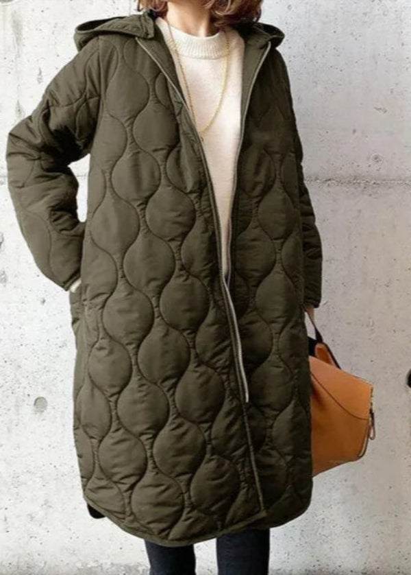 Schicker warmer Wintermantel mit Kapuze für Frauen - Milena