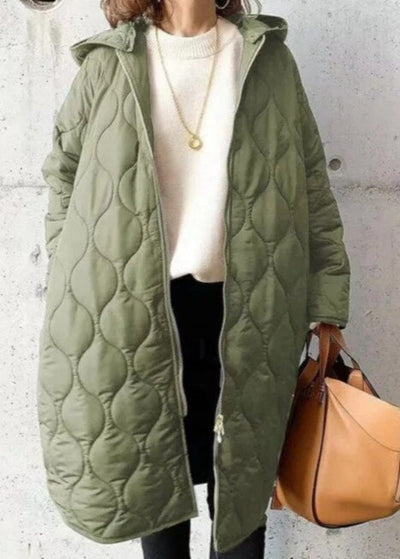 Schicker warmer Wintermantel mit Kapuze für Frauen - Milena