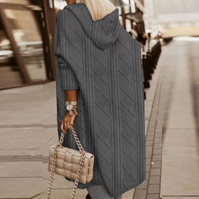 Cytheria – Long-sleeved cable-knit hooded cardigan