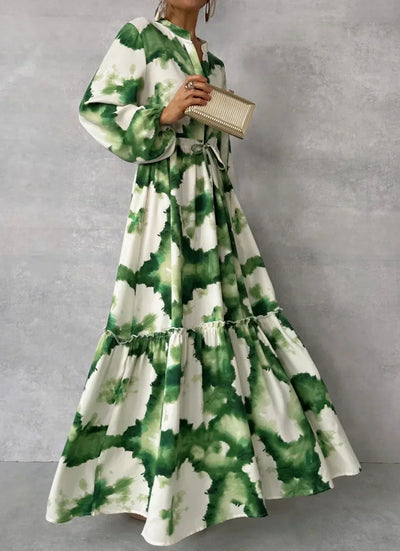 Cerena – Elegantes Maxikleid mit langen Ärmeln