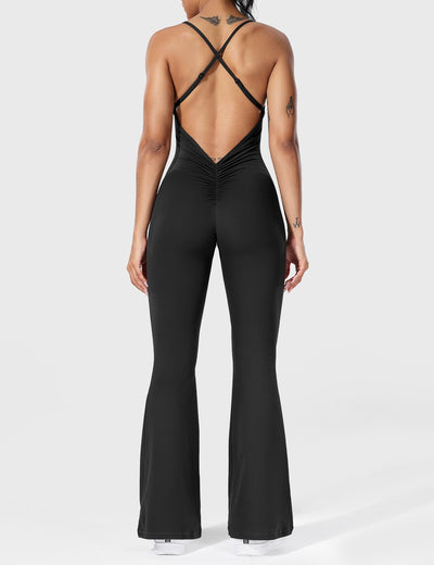Serafina | Backless Flare Jumpsuit mit verstellbaren Trägern